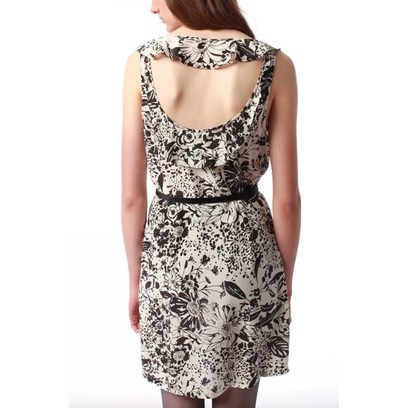 Urban Outfitters Kimchi Blue Black & White Open-Back Silk Dress | Size 4 - Picture 2 of 5